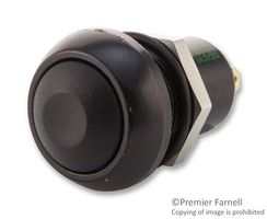 APEM IPR1SAD2 工业按钮开关, IP Series, 13.6 mm, SPST, 关-开, 圆形, 黑色