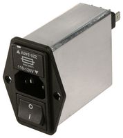 TE CONNECTIVITY - SCHAFFNER 800306-SF Filtered IEC Power Entry Module, IEC C14, General Purpose, 6 A, 250 VAC, 2-Pole Switch