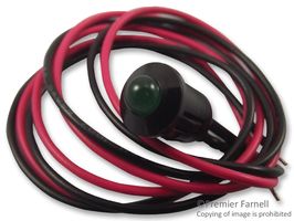 CML INNOVATIVE TECHNOLOGIES T000215 LED Panel Mount Indicator, Snap-in, Green, 12 VDC, 8 mm, Not Rated