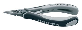 KNIPEX 34 22 130 ESD Pliers, 135mm Length, Precision Electronic Flat Half-round Jawed ESD Gripping