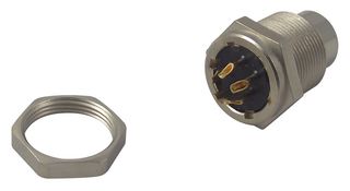 BINDER 09 0097 00 05 圆形连接器, Subminiature Circular Connector, 711系列, 面板安装插座, 5 触点, 焊接引脚
