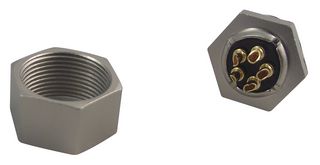 BINDER 09 0098 00 05 圆形连接器, Subminiature Circular Connector, 711系列, 面板安装插座, 5 触点, 焊接插座