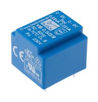 BLOCK VB0.5/2/9 PCB变压器, EE 20 x 10.5, 全封装安全隔离, 230V, 2 x 9V, 500 mVA, 50Hz / 60Hz, 单初级, 双次级