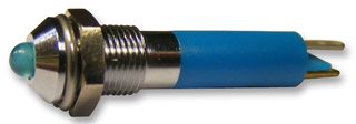 CML INNOVATIVE TECHNOLOGIES 19020357 发光二极管指示器 面板安装, 缎面镀铬面板, 蓝色, 24 VDC, 6 mm, 15 mA, 40 mcd, IP40