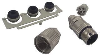 HARTING 21032811405 传感器连接器, Harax M12-L系列, M12, 公, 4路, IDC / IDT插头, 直形线缆安装