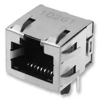 AMP - TE CONNECTIVITY 1-406541-1 模块连接器, RJ45 插座, 1 x 1 (端口), 8P8C, Cat5, 通孔安装