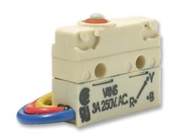 SAIA-BURGESS V4NSUL Microswitch, Snap Action, Plunger, SPDT, Wire Leaded, 5 A, 30 V