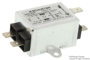 SCHURTER 5500.2041 Power Line Filter, Chassis, General Purpose, 250 VAC, 6 A, Single Phase, 1 Stage, Chassis Mount