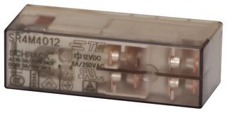 SCHRACK - TE CONNECTIVITY SR4M4012 安全继电器, 12 VDC, 3PST-常开, SPST-常闭, SR4 Series, 通孔安装, 8 A, 焊接