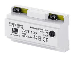 BLOCK ACT100 DIN轨安装变压器, 安全, 安全隔离, 230V, 24V, 100 VA, Class 2, ACT Series