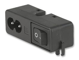 SCHURTER CMF1.1111.12 Un-Filtered IEC Power Entry Module, IEC C8, 6 A, 250 VAC, 1-Pole Switch