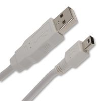 MOLEX 88732-8500 USB Cable, On-The-Go (OTG), USB Type A Plug to Mini Type B Plug, 800 mm, 31.5 ", USB 2.0, White