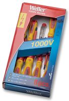 WELLER SD8SET 螺丝刀套件, 1000V系列, 一字/十字/米字, 带电源测试器, 8件