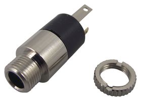 MULTICOMP PRO MJ-074N 手机音频连接器, 3 触点, 插座, 3.5 mm, 底板安装, 镀金触芯, 金属化塑料主体