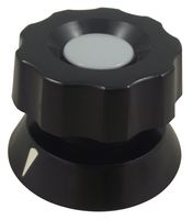 MENTOR 475.61 Knob, Round Shaft, 6 mm, Plastic, Finger Grip with Indicator Arrow, 38 mm