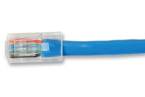 VIDEK 1996-1B 以太网电缆, 连接线, CAT6, RJ45 公至RJ45, 公, 蓝色, 1m