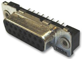 TE CONNECTIVITY - AMP 1-338314-2 D Sub Connector, DB15, Standard, Receptacle, AMPLIMITE HDP-20, 15 Contacts, DA, Solder