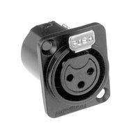 AMPHENOL AUDIO AC3FDZB XLR连接器, 3 触点, 插座, 面板安装, 镀锡触芯, 金属主体, AC