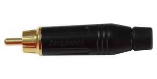 AMPHENOL AUDIO ACPR-BLK 音频/视频连接器, RCA(音频), 2 触点, 插头, 镀金触芯, 锌合金主体, 黑色, 13.8 mm