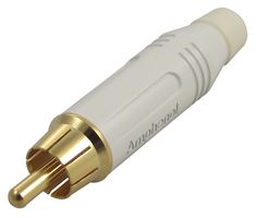 AMPHENOL AUDIO ACPR-WHT 音频/视频连接器, RCA(音频), 2 触点, 插头, 镀金触芯, 金属主体, 白色, 13.8 mm