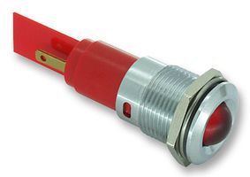 CML INNOVATIVE TECHNOLOGIES 19380250M 发光二极管指示器 面板安装, 缎面镀铬面板, 红色, 12 V, 16 mm, 16 mA, 1.5 cd, IP67