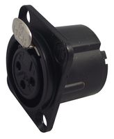 NEUTRIK NC3FD-LX-B XLR Connector, 3 Contacts, Socket, Panel Mount, Gold Plated Contacts, Metal Body, DLX