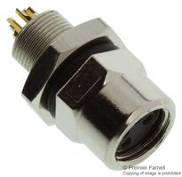 TE CONNECTIVITY 1838839-2 Sensor Connector, M8, Female, 4 Positions, Solder Socket, Straight Panel Mount