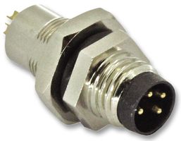 TE CONNECTIVITY 1838838-1 Sensor Connector, M8, Male, 3 Positions, Solder Pin, Straight Panel Mount