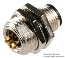 TE CONNECTIVITY 1838893-1 传感器连接器, M8/M12 Connector System, M12, 公, 3路, 焊接插头, 直形面板安装
