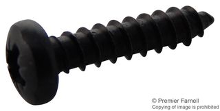 TR FASTENINGS N40.500 PRSTABB100- Screw, Self-Tapping, No.4, 12.7 mm, Chemically Blackened, Steel, Pan Head Pozidriv