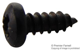 TR FASTENINGS N60.375 PRSTABB100- Screw, Self-Tapping, No.6, 9.5 mm, Chemically Blackened, Steel, Pan Head Pozidriv