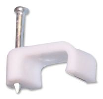 PRO POWER CBT-7298 紧固件, 钉子安装电缆夹, 1.5 mm, PVC (聚氯乙烯), 白色