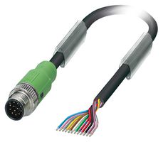 PHOENIX CONTACT 1430530 Sensor Cable, M12 Plug, Free End, 12 Positions, 1.5 m, 4.9 ft