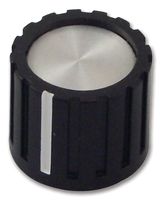 MULTICOMP CF-X1-M-S(6.4)E 旋钮, 圆形杆, 6.4 mm, 塑料, 侧边带指示线的圆盘, 45 mm, M