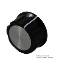 MULTICOMP CF-X2-M-S(6.4)E 旋钮, 圆形杆, 6.4 mm, 塑料, 侧边带指示线的圆盘, 33 mm, M