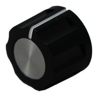 MULTICOMP CF-X5-M-T18 旋钮, 花键杆, 6 mm, 塑料, 侧边带指示线的圆盘, 16 mm, M