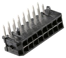 MOLEX 43045-1601 引脚针座, 线至板, 3 mm, 2 排, 16 触点, 通孔直角, Micro-Fit 3.0 43045 Series