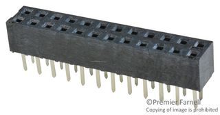 MOLEX 79107-7011 PCB Receptacle, Board-to-Board, 2 mm, 2 Rows, 24 Contacts, Female Receptacle, Through Hole Mount