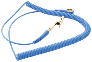 MULTICOMP PRO 067-0017 ESD Grounding Cord, Coiled, Blue, 10ft, 1Mohm
