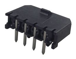MOLEX 43650-0401 Pin Header, Wire-to-Board, 3 mm, 1 Rows, 4 Contacts, Through Hole Right Angle