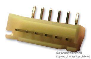 JST / JAPAN SOLDERLESS TERMINALS S6B-XH-A (LF)(SN) 引脚针座, 直角, 线至板, 2.5 mm, 1 排, 6 触点, 通孔直角, XH