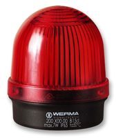 WERMA 20010000 Beacon, Permanent; Red, Steady, 7W, 230VAC/VDC, IP65, 57mm Dia., 66mm Height