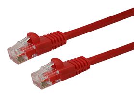 VIDEK 2965-10R 以太网电缆, UTP, 跳线, Cat5e, RJ45插头至RJ45插头, 红色, 10 m
