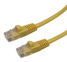 VIDEK 2965-1Y 以太网电缆, UTP, 跳线, Cat5e, RJ45插头至RJ45插头, 黄色, 1 m