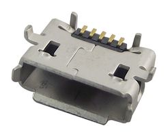 MOLEX 47590-0001 USB Connector, Micro USB Type AB, USB 2.0, Receptacle, 5 Ways, Surface Mount, Right Angle