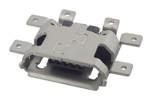 MOLEX 47491-0001 USB Connector, Micro USB Type B, USB 2.0, Receptacle, 5 Ways, Surface Mount, Right Angle