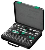 WERA 8100 SC 2 棘轮套件, ZYKLOP, 1/2英寸驱动, 公制, 37件, 高密泡沫衬里金属外壳