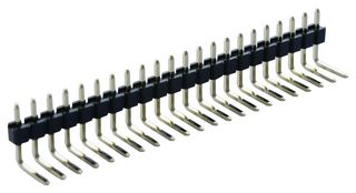 MULTICOMP PRO 2211R-22G 引脚针座, 板至板, 2.54 mm, 1 排, 22 触点, 通孔直角, 2211R