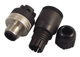 MOLEX 8A4006-31 Sensor Connector, Micro-Change Series, M12, Male, 4 Positions, Crimp Pin, Straight Cable Mount