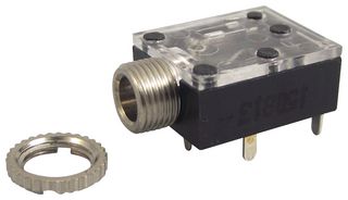 SWITCHCRAFT/CONXALL 35RAPC4BH3 手机音频连接器, 3 触点, 插座, 3.5 mm, 电路板安装, 镀银触芯, 塑料主体